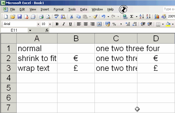 EXCEL FORMAT CELL SHRINK TO FIT